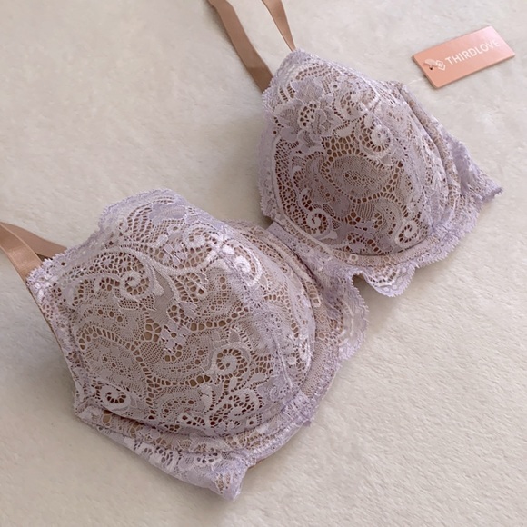 {NWT} ThirdLove | 24/7 Lace Balconette Underwire Bra Purple (32DD/32E) - Picture 3 of 16